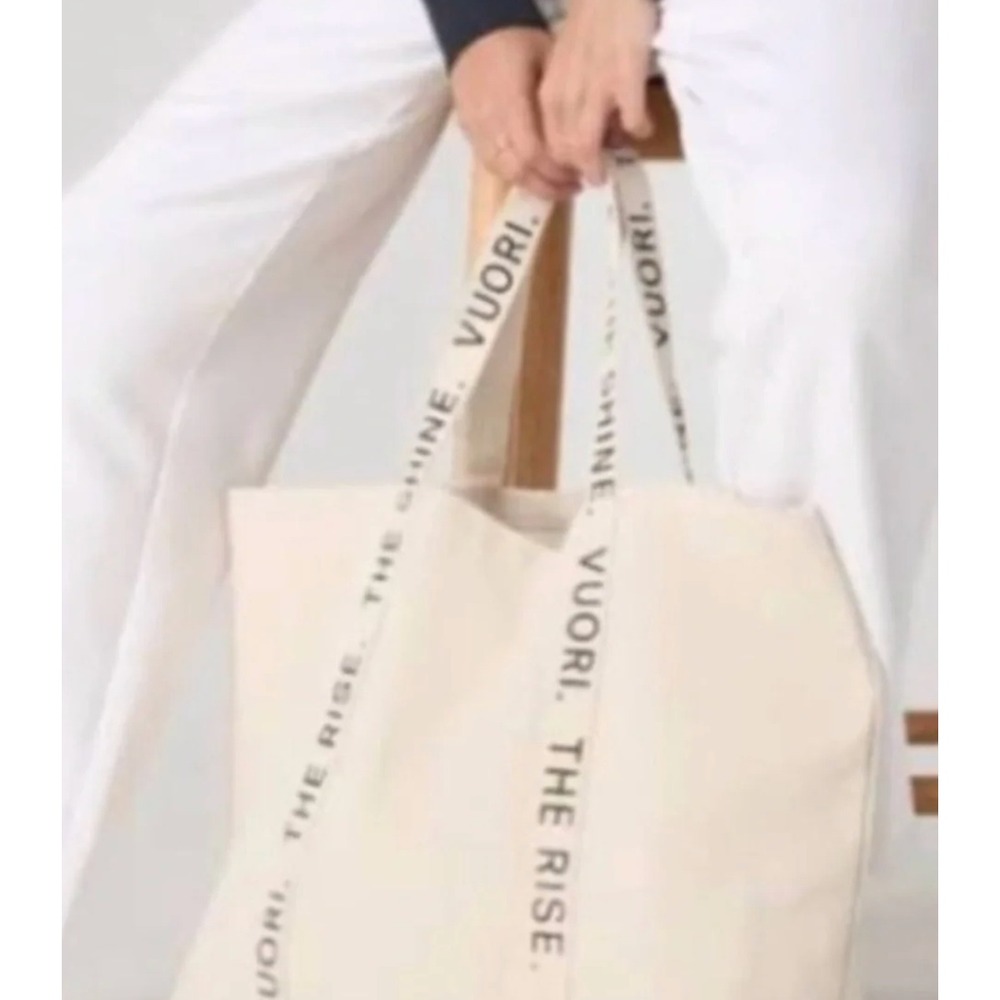 VUORI The Rise The Shine Natural/Cream Canvas Oversize Tote Bag‎ - Picture 1 of 6